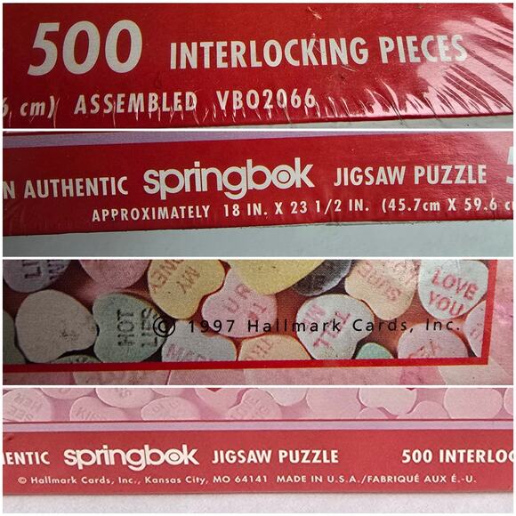 Conversation Heart Jigsaw Puzzle VTG Y2K Springbok Will You Be Mine 500 Sealed - Picture 7 of 7
